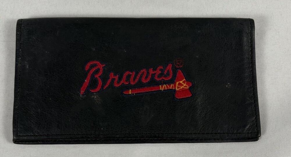 Vintage Atlanta Braves Navy Blue Tri-fold Hook and Loop RICO 1990 Wallet NOS
